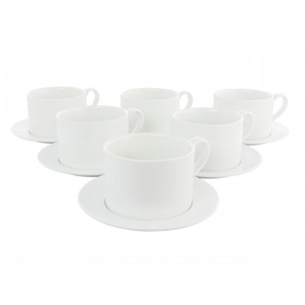 Picture of Our Table 133040.02 3.75 in. Simply Porcelain Cups with Saucers Set&#44; White - 6 Piece