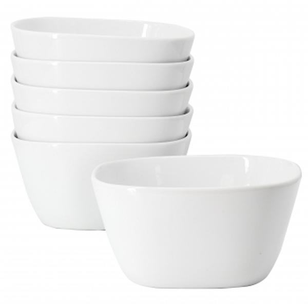 Picture of Our Table 133034.01 6 in. Simply White Porcelain Soft Square Cereal Bowl Set - 6 Piece