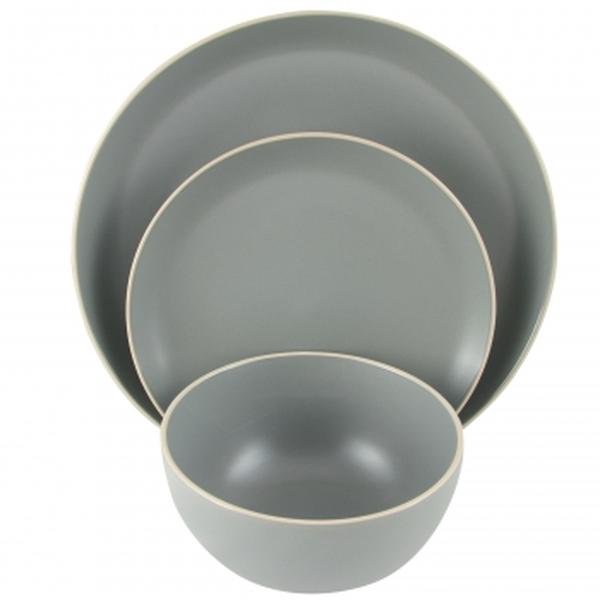 Picture of Gibson Home 118319.12 Rockaway Sto are Dinnerware Set, Matt Grey - 12 Piece