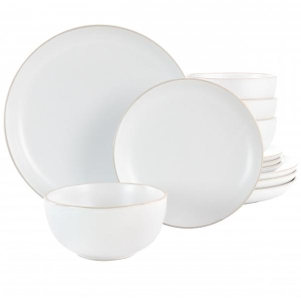 Picture of Gibson Home 129492.12 Rockaway Sto are Dinnerware Set, White - 12 Piece
