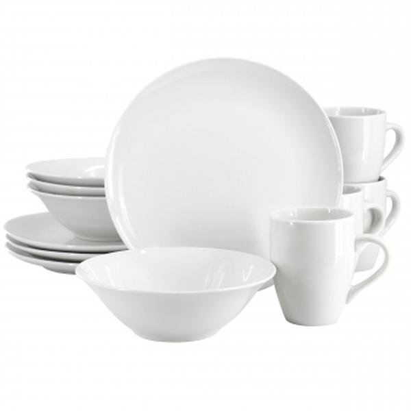 Picture of Gibson Home 142572.12 Wintercap Fine Ceramic Dinnerware Set, White - 12 Piece