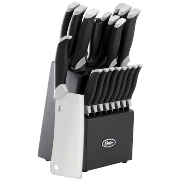 Picture of Oster 143721.22 Lindbergh Stainless Steel Cutlery Set with Storage Block&#44; Black - 22 Piece