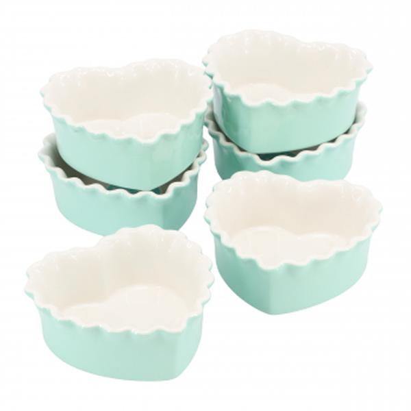 Picture of Martha Stewart 144620.01 4.1 in. Hartley Sto are Heart Shape Baker Set&#44; Blue - 6 Piece