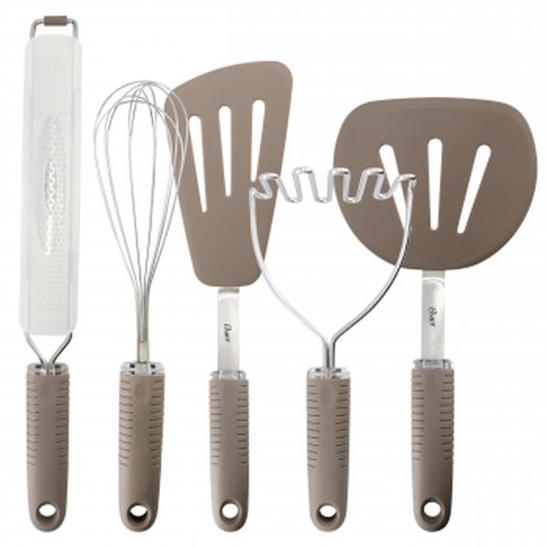 Picture of Oster 98306.05 Crest Prep & Cook Kitchen Tool Set&#44; Taupe - 5 Piece