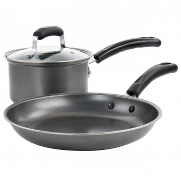 Picture of Gibson Everyday 127791.03 Highberry Nonstick Carbon Steel Cookware Set&#44; Grey - 3 Piece