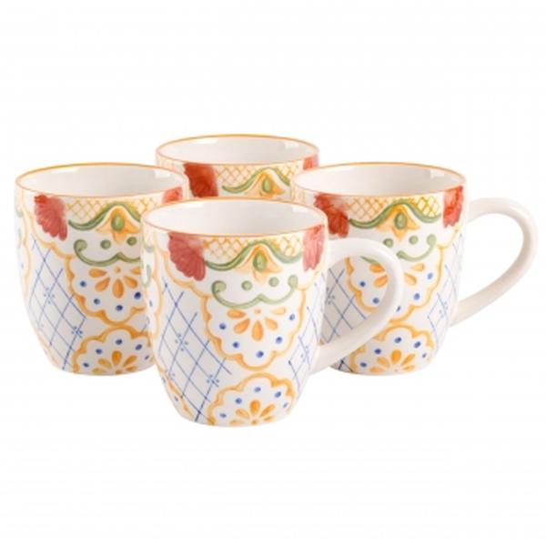 Picture of Laurie Gates 130958.04RR 17.4 oz Tierra Mosaic Hand Painted Sto are Mug Set - 4 Piece
