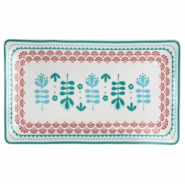 Picture of Gibson Home 131541.01 10.6 in. Village Vines Fine Ceramic Rectangular Platter&#44; Multi Color