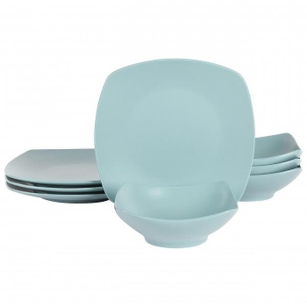 Picture of Gibson Home 136825.08R Zen Buffetware Fine Ceramic Dinnerware Set, Matte Arctic Blue - 8 Piece
