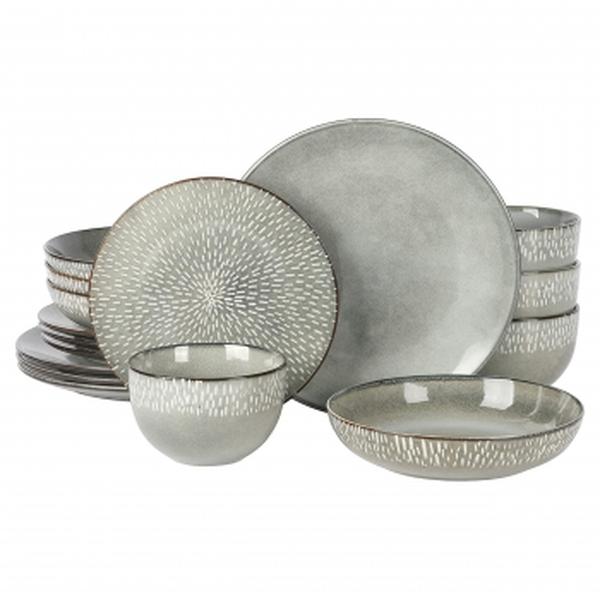 Picture of Gibson Elite 138958.16 Matisse Sto are Dinnerware Set with Reactive Glaze, Grey - 16 Piece