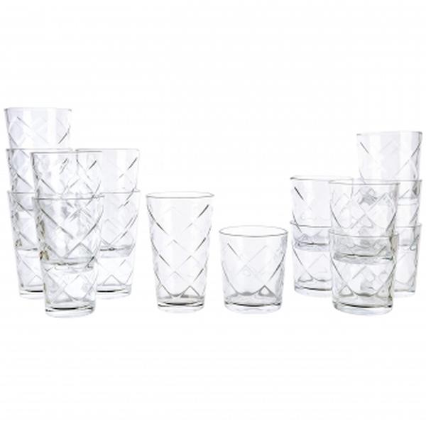 Picture of Gibson Home 141409.16 Lattice Glassware Drinkware Set - 16 Piece