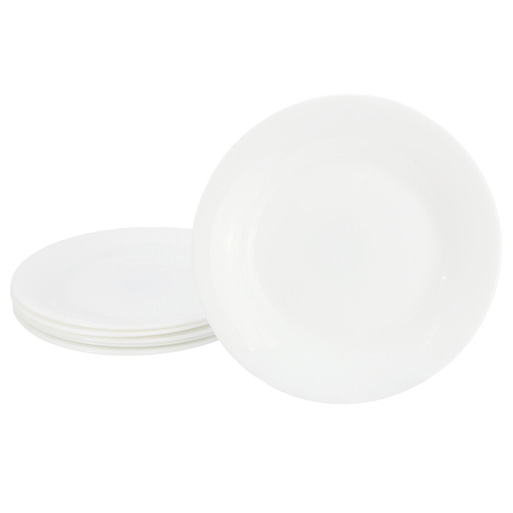 Picture of Gibson 142395.01 7 in. Ultra Shadow Opal Glass Dessert Plate Set, White - 6 Piece