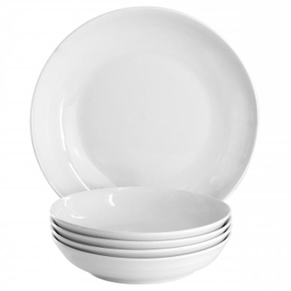 Picture of Gibson Home 142570.05 Great Essentials Fine Ceramic Serving Bowl & Pasta Bowl Set, White - 5 Piece