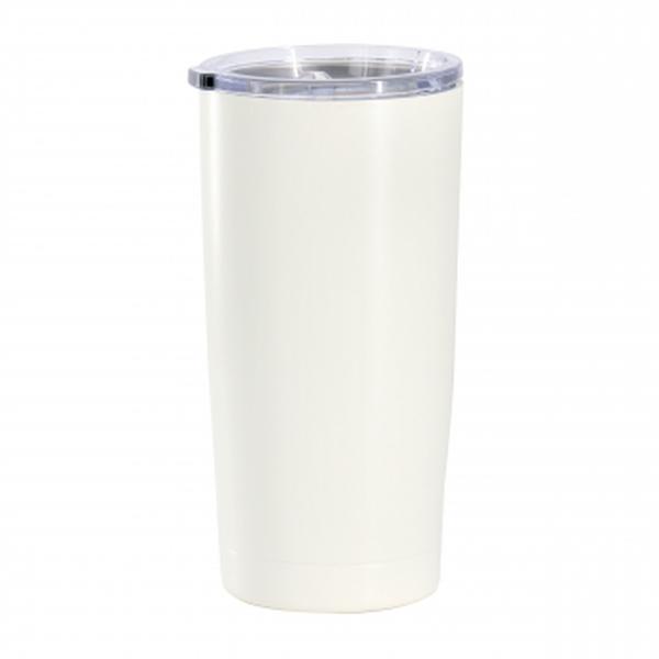 18 oz Marina Stainless Steel Thermal Tumbler with Acrylic Lid, Cream