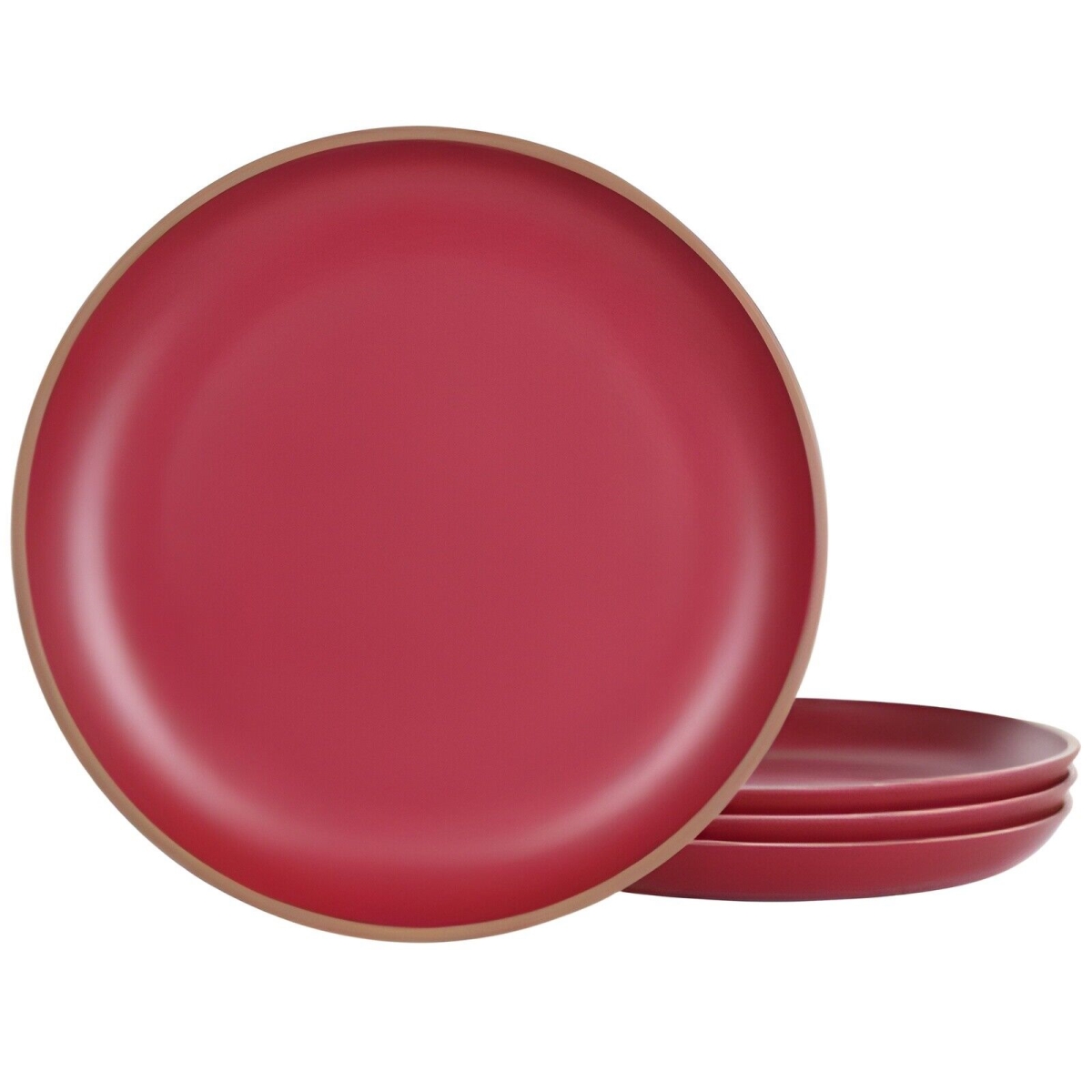 Picture of Gibson Home 136598.04 Rockabye Melamine Dinner Plate Set&#44; Dark Pink - 4 Piece