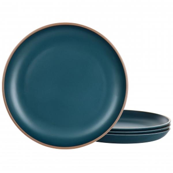 Picture of Gibson Home 136601.04 Rockabye Melamine Dinner Plate Set&#44; Dark Teal - 4 Piece
