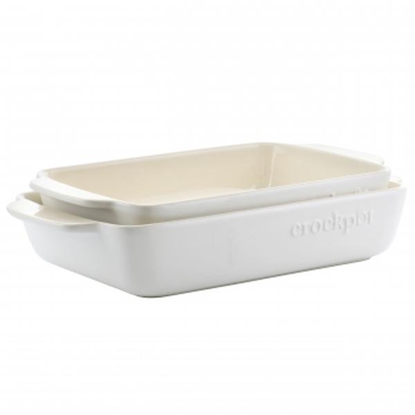 Picture of Crock Pot 136637.02R 2.5 qt. & 3.5 qt. Artisan Rectangular Sto are Bake Pan Set&#44; Cream