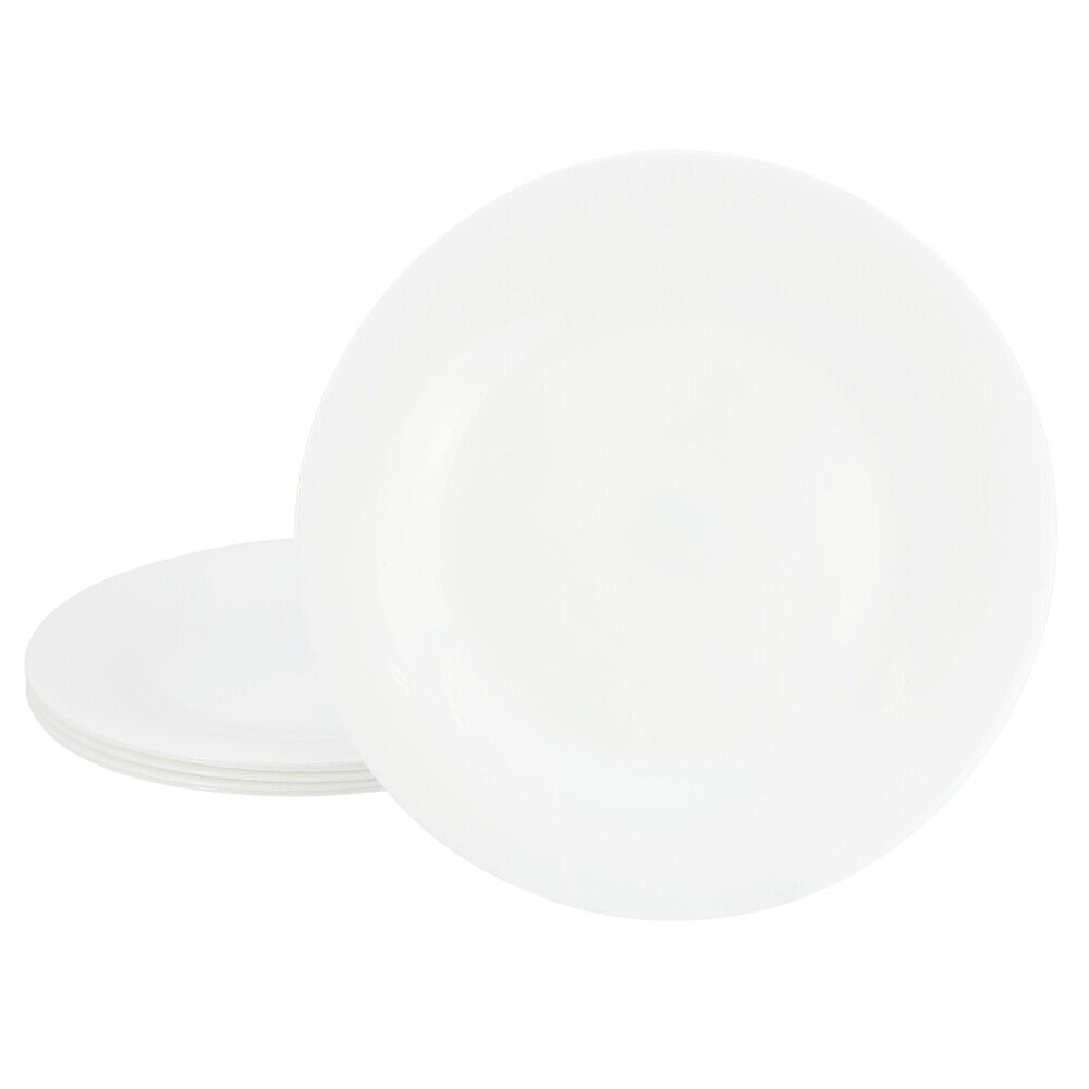 Picture of Gibson 142394.01 10 in. Ultra Shadow Opal Glass Dinner Plate Set&#44; White - 6 Piece