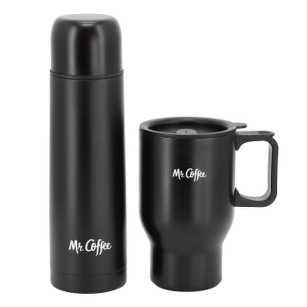 Picture of Mr. Coffee 142763.02 Javelin Thermal Bottle & Travel Mug Set, Black - 2 Piece