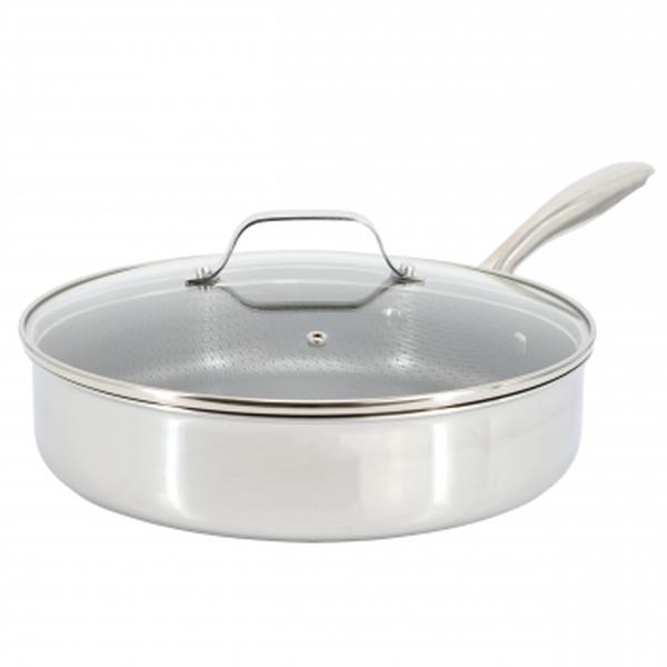 Picture of Oster 143060.02 4.5 qt. Modessa Nonstick Triply Stainless Steel Saute Pan with Honeycomb Design&#44; Silver