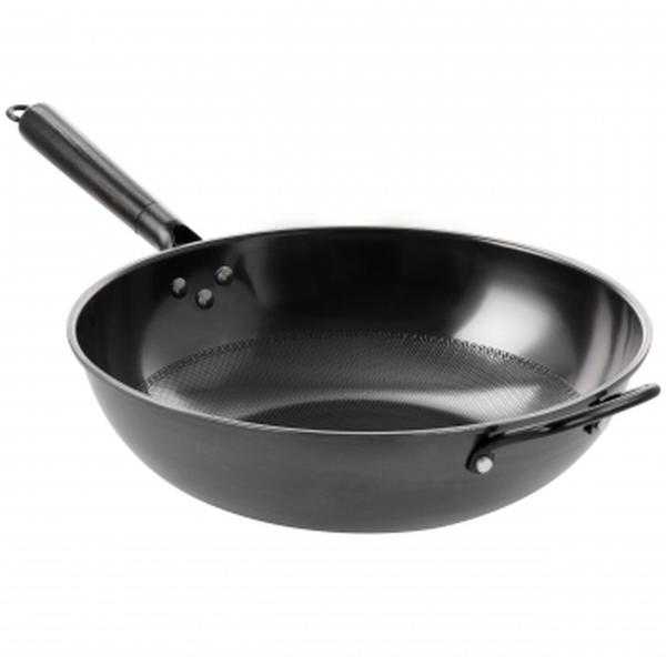 Picture of Gibson Home 60765.01 13 in. Debossed Heavy Gauge Carbon Steel Wok, Black