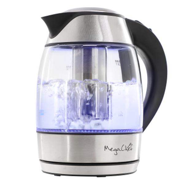 MGKTL-1751 1.8 Liter Glass Body & Stainless Steel Electric Tea Kettle with Tea Infuser