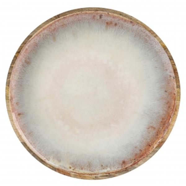 Picture of Cravings by Chrissy Teigen 100578.01 15.9 in. Round Enameled Mango Wood Platter&#44; Blush