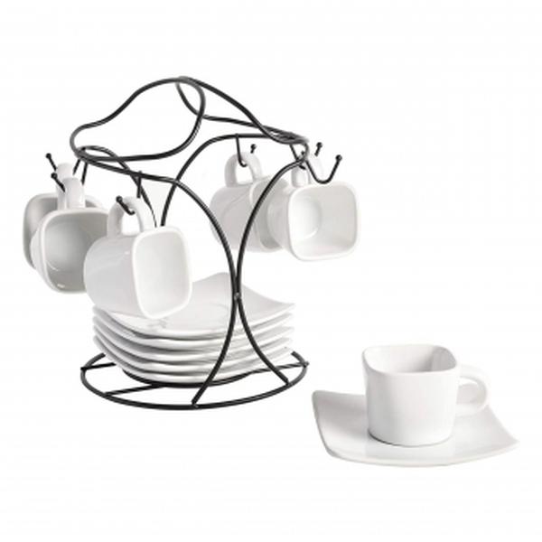 101992.13RM 3.25 oz Gracious Dining Ceramic Espresso Cup & Saucer Set, White - 12 Piece