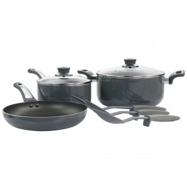 Picture of Oster 128670.08 Legacy Aluminum Nonstick Cookware Set, Grey - 8 Piece