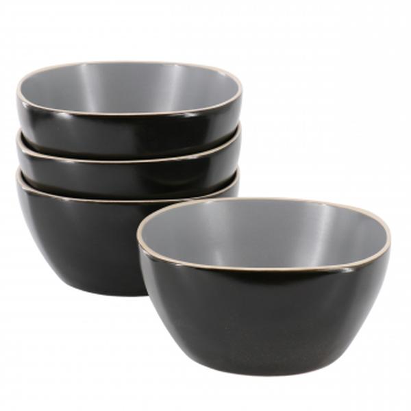 Picture of Hometrends 130142.01 6 in. Soho Lounge Sto are Bowl Set&#44; Grey - 4 Piece