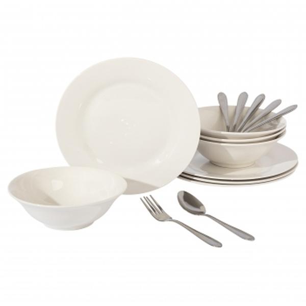 Picture of Gibson Everyday 135409.16 Yarbury Fine Ceramic Dinnerware Set, White - 16 Piece
