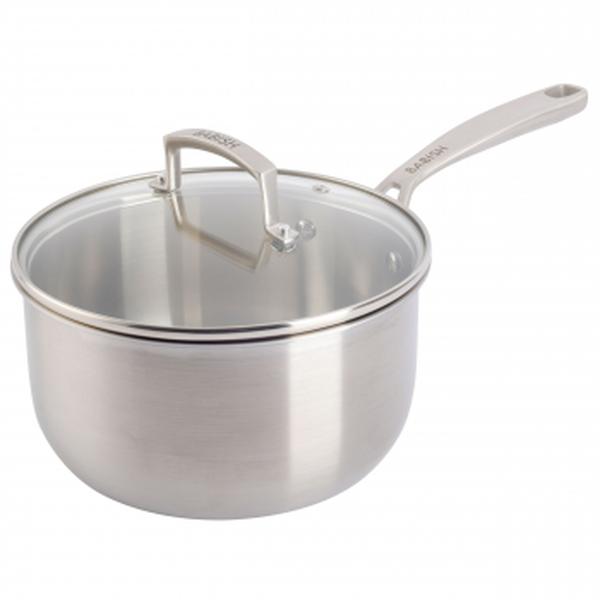 Picture of Babish 135438.02R 3.5 qt. Stainless Steel Tri-Ply Double Riveted Saucepan with Lid&#44; Silver