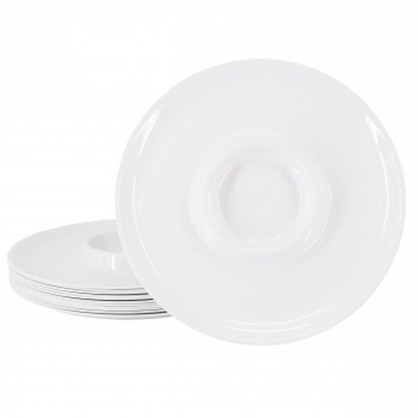 Picture of Gibson 136432.01 12 in. Home Greyson Round Melamine Chip & Dip Platter Set, White - 12 Piece