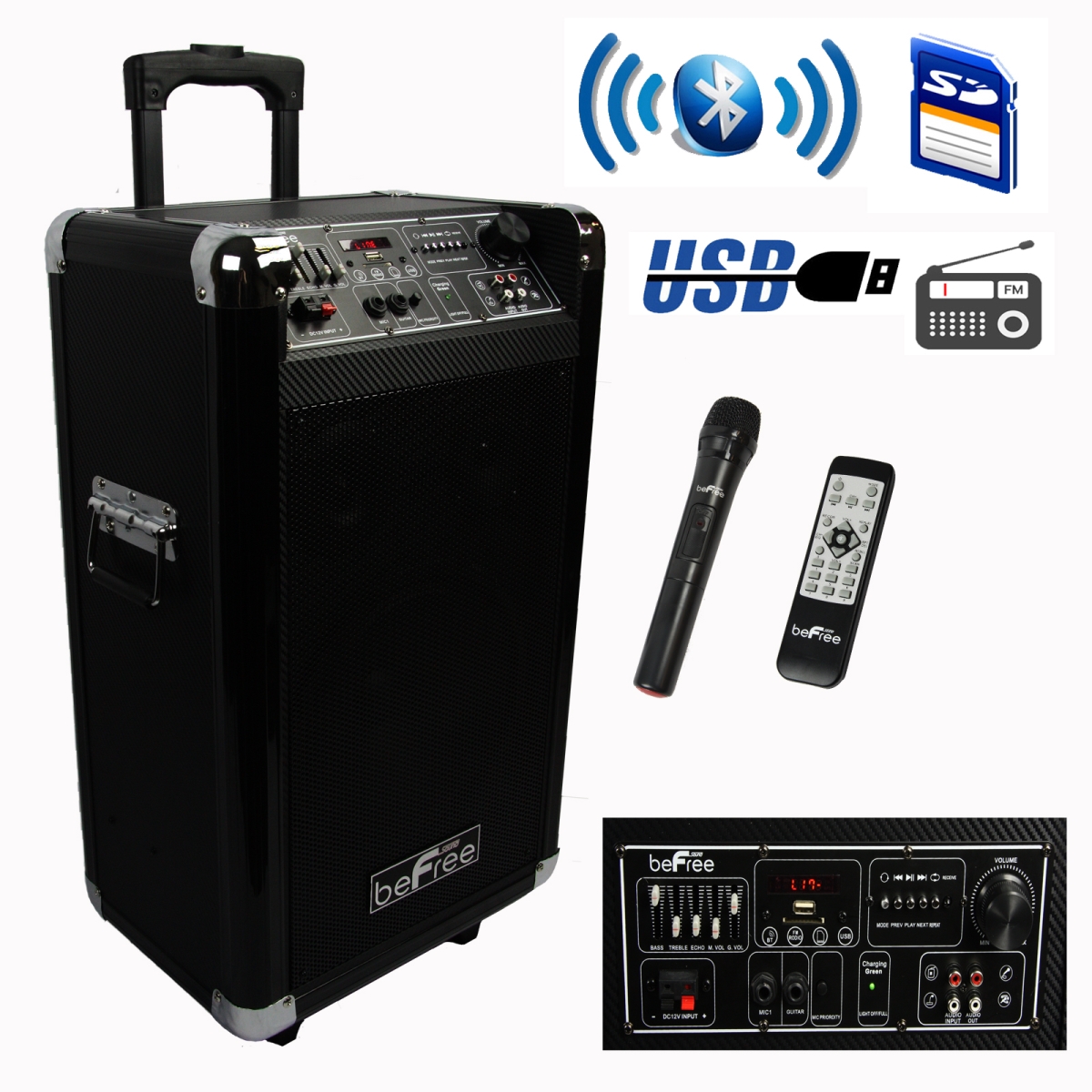 10 in. Sleek Professional Portable Bluetooth PA Speaker