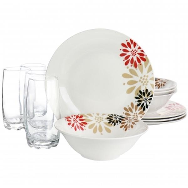 135397.12 Osaka Blossom Fine Ceramic Dinnerware Combo Set - 12 Piece
