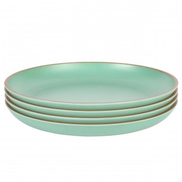 Picture of Gibson Home 136599.04 10.7 in. Rockabye Melamine Dinner Plate Set&#44; Green - 4 Piece