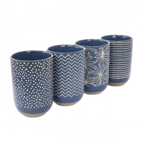 Picture of Laurie Gates 138964.01 19 oz Madrina Sto are Assorted Designs Mug Set&#44; Blue - 4 Piece