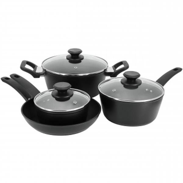 Picture of Oster 141068.07RR Connelly Textured Nonstick Aluminum Cookware Set, Black - 7 Piece