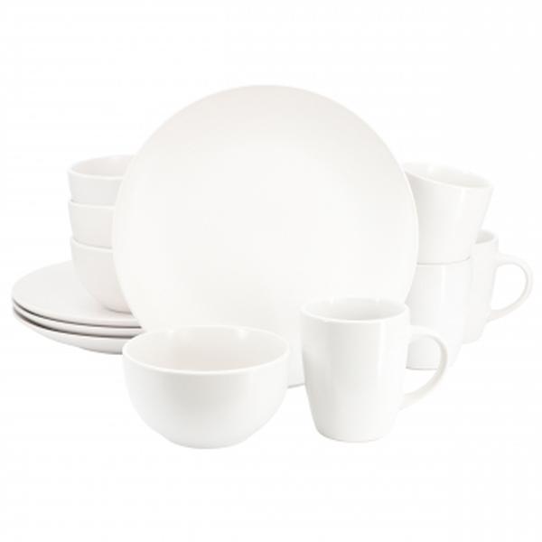 142565.12 Everyday Plus Round Sto are Dinnerware Set, White - 12 Piece