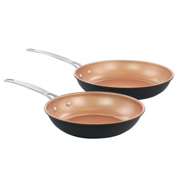 Picture of Gibson Home 128684.02 Chestnut Nonstick Carbon Steel Frying Pan Set&#44; Copper - 2 Piece