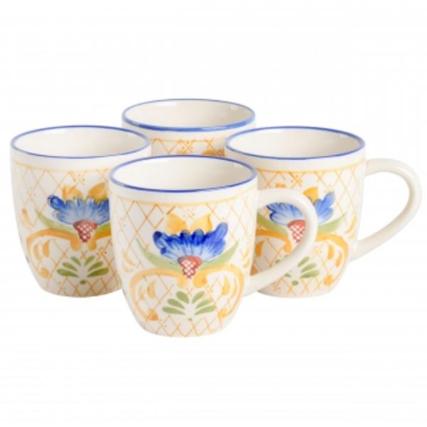 Picture of Laurie Gates 130960.04RR 17.4 oz Tierra Tile Hand Painted Sto are Mug Set - 4 Piece