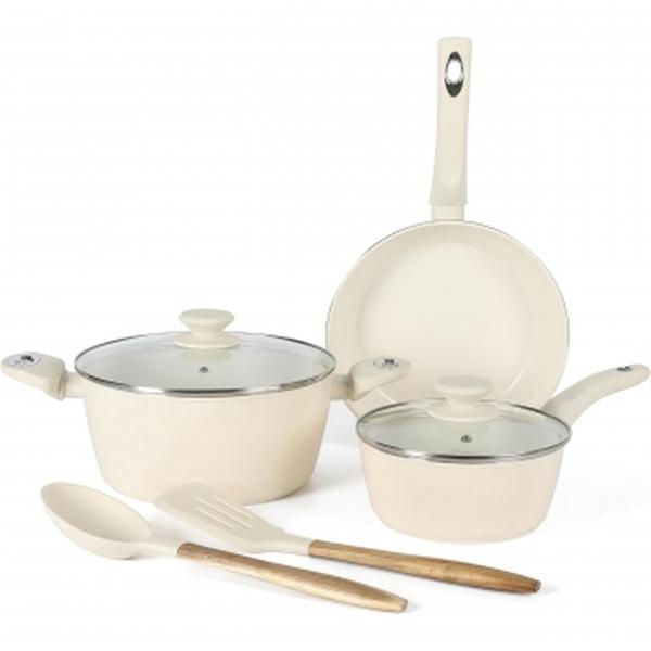 Picture of Gibson Home 138508.07 Plaza Cafe Forged Aluminum Cookware Set&#44; Linen - 7 Piece