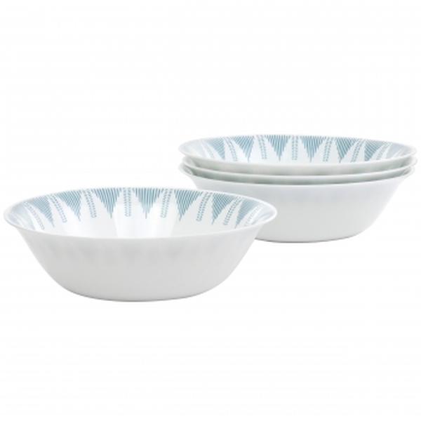 Picture of Ultra by Gibson 138947.04 7.5 in. Piper Point Round Tempered Opal Glass Bowl Set&#44; Blue - 4 Piece