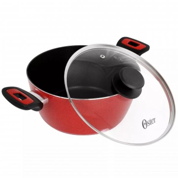 Picture of Oster 80681.02 4.3 qt. Claybon Dutch Oven with Lid&#44; Speckled Red