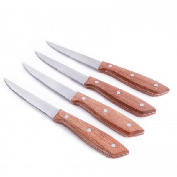 Picture of Gibson Home 107195.04 Seward Stainless Steel Steak Knife Cutlery Set with Wood Handle - 4 Piece