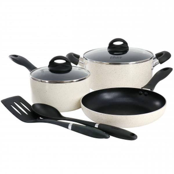 Picture of Oster 141080.07RR Clairborne Nonstick Aluminum Cookware & Kitchen Tool Set&#44; Linen - 7 Piece