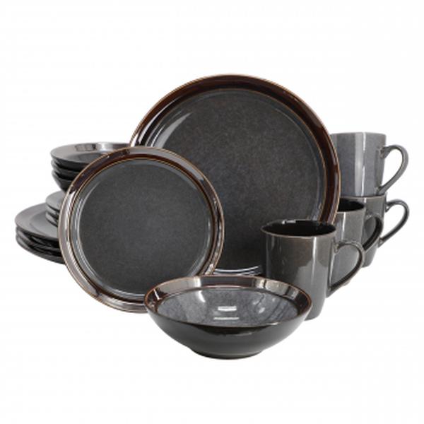 Picture of Gibson Elite 142748.16 Priya Sto are Reactive Glaze Dinnerware Set, Grey - 16 Piece