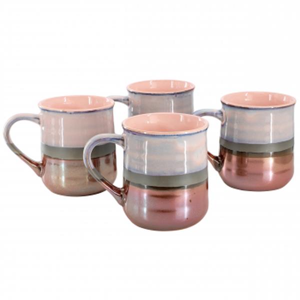 Picture of Gibson Home 142965.01 18 oz Copper Tonal Sto are Cup Set, Mauve - 4 Piece