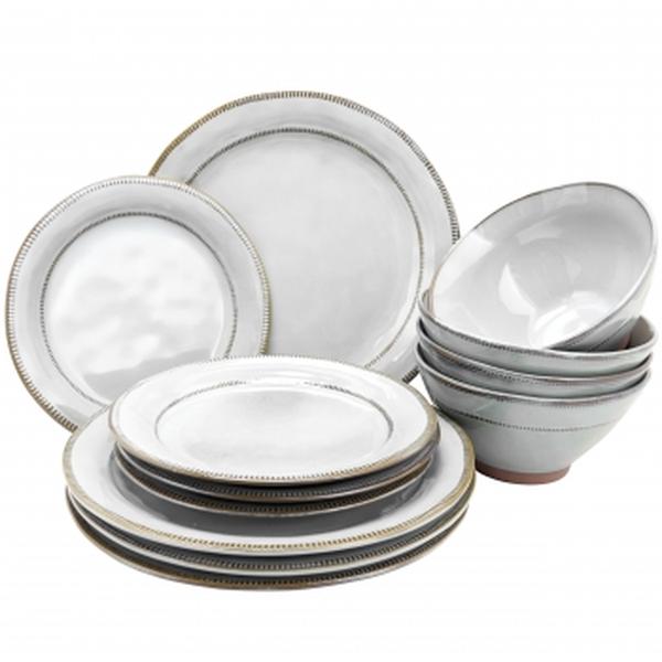 116890.12 Terranea Sto are Dinnerware Set for 4, White - 12 Piece