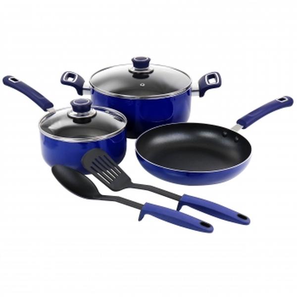 Picture of Oster 128654.07 Non Stick Aluminum Cookware Set, Blue - 7 Piece