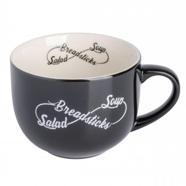 Picture of Babish 131305.01R 17 oz Wide Fine Ceramic Breadstick Soup & Salad Mug, Black